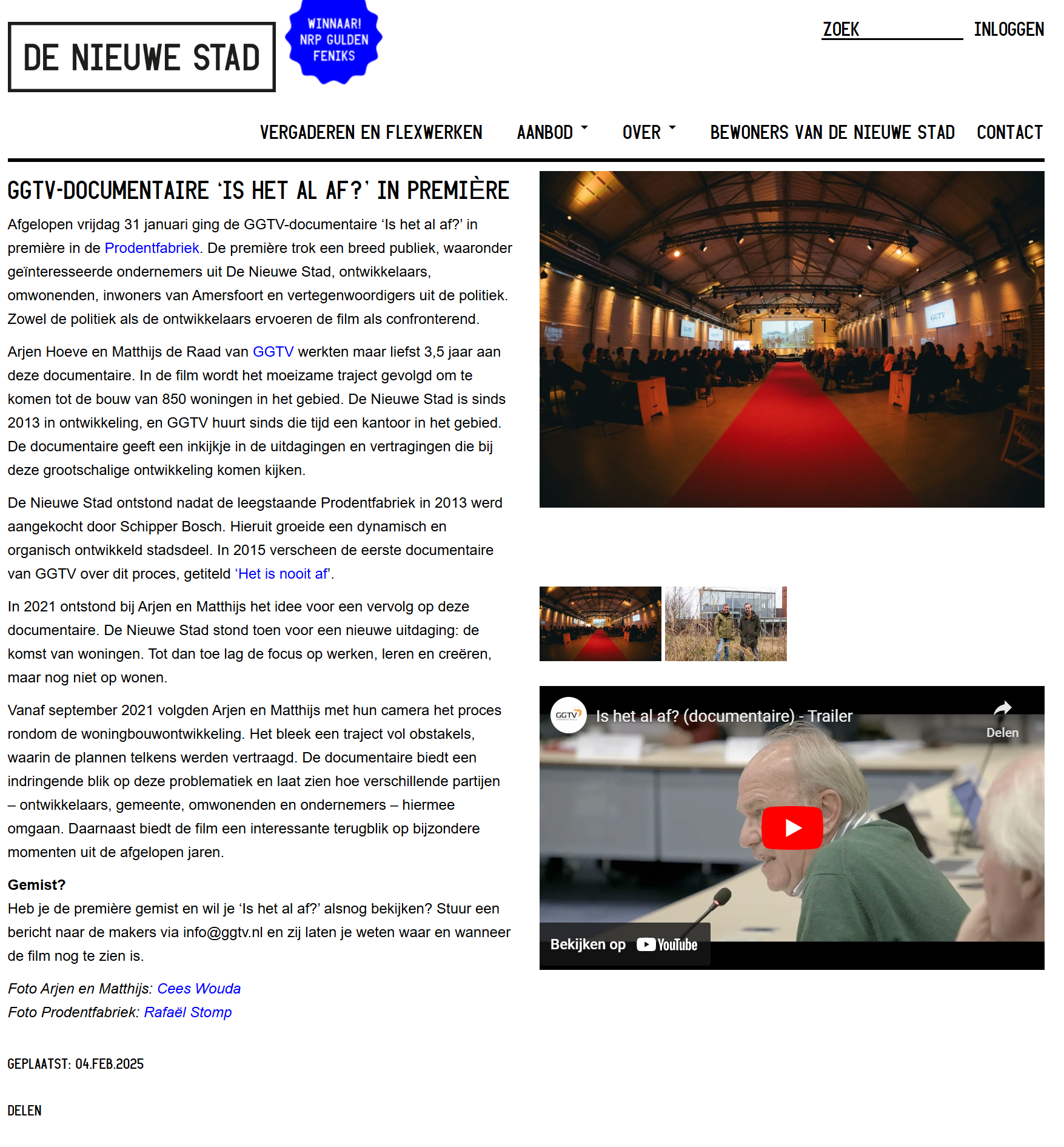 Artikel Website De Nieuwe Stad