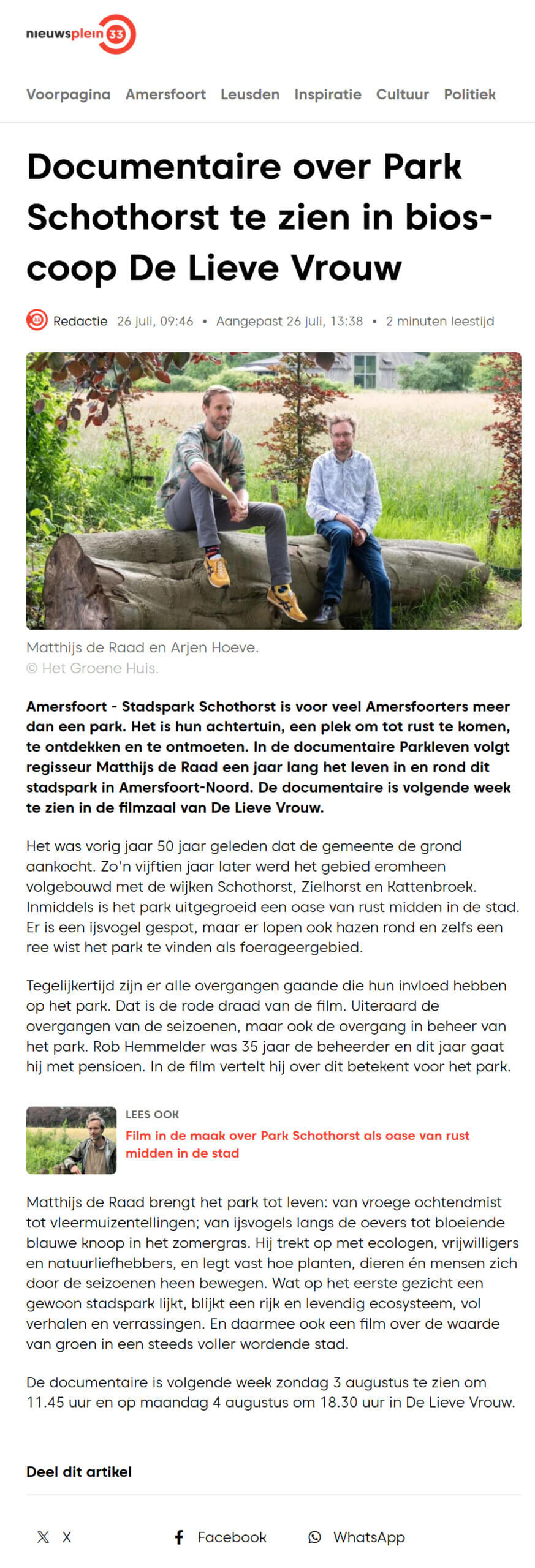 Artikel Nieuwsplein33