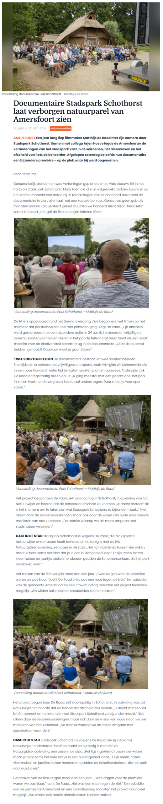 Parkleven Premiere – De Stad Amersfoort