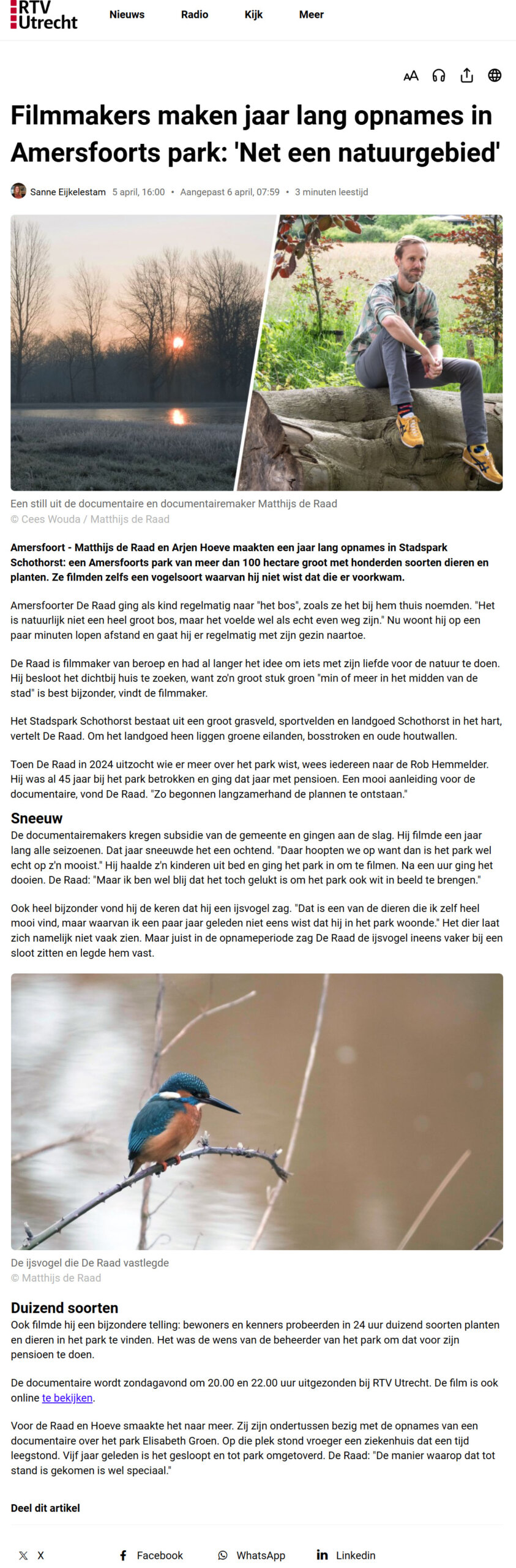 Artikel RTV Utrecht